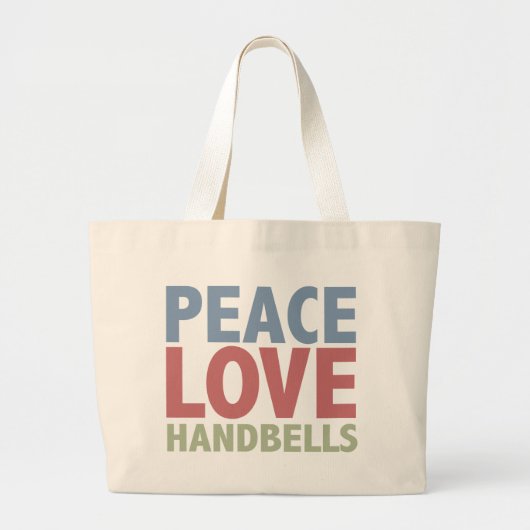 Peace Love Handbells Grote Tote Bag (Voorkant)
