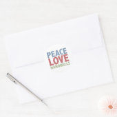 Peace Love Handbells Ronde Sticker (Envelop)