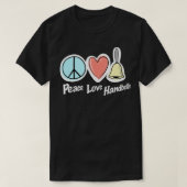 Peace Love Handbells T-shirt (Design voorkant)