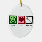 Peace Love Handyman Keramisch Ornament (Rechts)