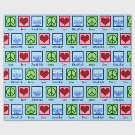 Peace Love Hanukkah Cadeaupapier (Vlak)