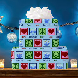 Peace Love Hanukkah Cadeaupapier