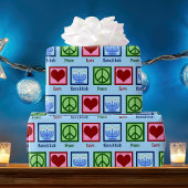 Peace Love Hanukkah Cadeaupapier