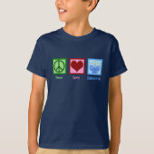 Peace Love Hanukkah Cute Blue Kinder T-shirt (Voorkant)