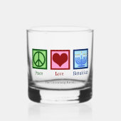 Peace Love Hanukkah Cute Custom Whisky Glas (Voorkant)