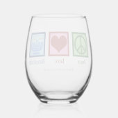Peace Love Hanukkah Cute Custom Wijnglas Zonder Voet (Achterkant)