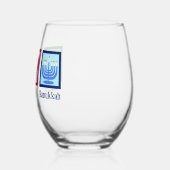 Peace Love Hanukkah Cute Custom Wijnglas Zonder Voet (Links)