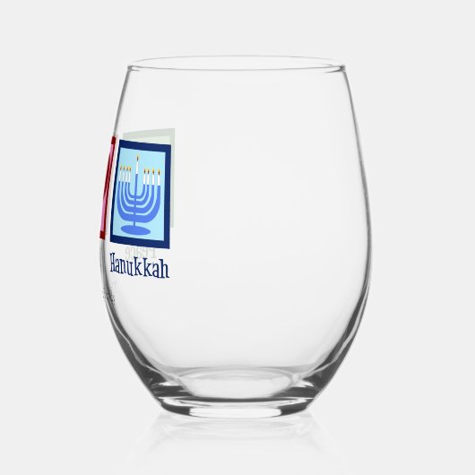 Peace Love Hanukkah Cute Custom Wijnglas Zonder Voet (Links)