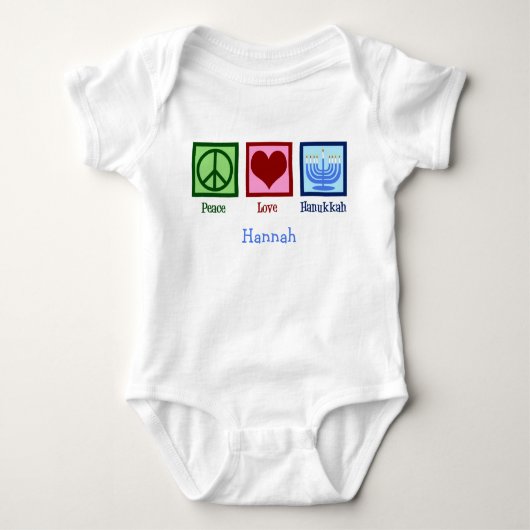 Peace Love Hanukkah Cute Personalized Romper (Voorkant)