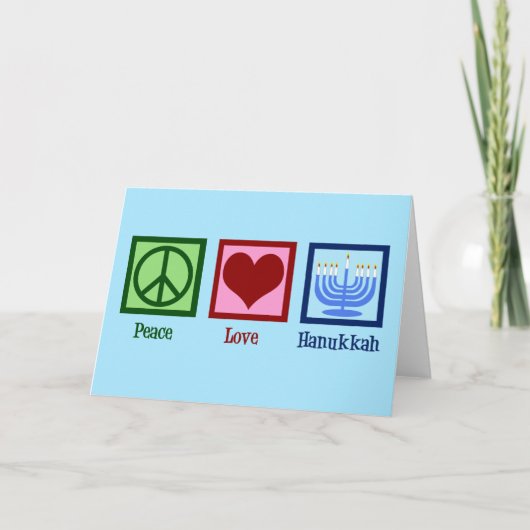 Peace Love Hanukkah Feestdagen Kaart (Voorkant)