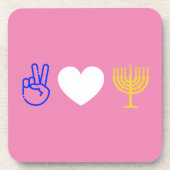 Peace Love & Hanukkah Hard plastic onderzetter (Voorkant)
