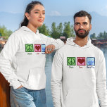 Peace Love Hanukkah Hoodie<br><div class="desc">Peace Love Chanoeka unisex hoodie voor een joods man of vrouw die graag Chanoeka vieren. Een  vredesteken,  hart en een prachtige menora.</div>