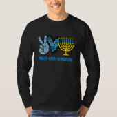 Peace Love Hanukkah Leopard Hanukkah Menorah Jewis T-shirt (Voorkant)