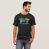 Peace Love Hanukkah Matching Family Hanukkah Menor T-shirt (Voorkant volledig)