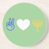 Peace Love & Hanukkah Sandstone Onderzetter (Voorkant)
