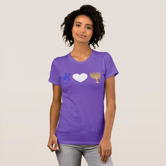 Peace Love & Hanukkah T-Shirt (Voorkant volledig)