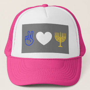 Peace Love & Hanukkah Trucker Hat Pet