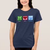 Peace Love Hanukkah Women's Tri-Blend Shirt (Voorkant)