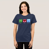 Peace Love Hanukkah Women's Tri-Blend Shirt (Voorkant volledig)