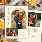 Peace Love Hapiness Script Gold Arch 3 Photo  Feestdagenkaart