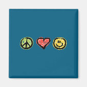 Peace Love Hapness Insrational Hipe Gift  Magneet (Voorkant)