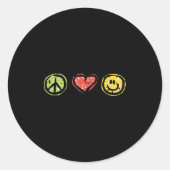 Peace Love Hapness Insrational Hipe Gift  Ronde Sticker (Voorkant)