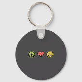 Peace Love Hapness Insrational Hipe Gift  Sleutelhanger (Voorkant)