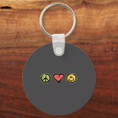Peace Love Hapness Insrational Hipe Gift  Sleutelhanger (Voorkant)