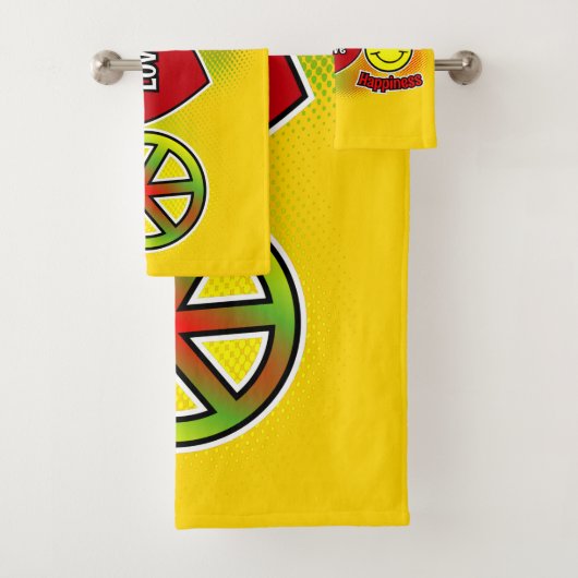 Peace Love Happiness Bad Handdoek (Insitu)