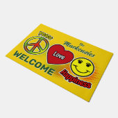 Peace Love Happiness Family Deurmat (Schuin)
