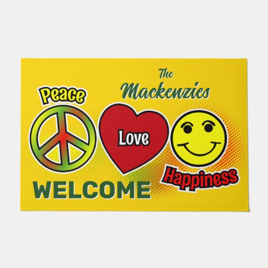Peace Love Happiness Family Deurmat (Voorkant)