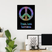 Peace Love Happiness Poster (Thuiskantoor)