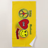 Peace Love Happiness Strandlaken (Voorkant)