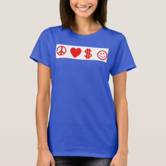 PEACE LOVE HAPPY MONEY Women's grijs debiettankopj T-shirt