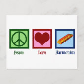 Peace Love Harmonica Briefkaart (Voorkant)