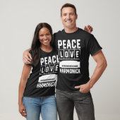 Peace Love Harmonica T-shirt (Unisex)