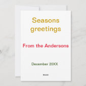 Peace Love Harmony Gold red green Feestdagenkaart (Achterkant)