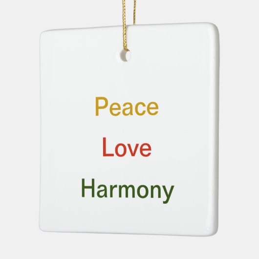 Peace Love Harmony Keramisch Ornament (Links)