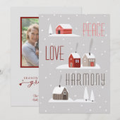 Peace Love Harmony Retro Kerstfeestdag Foto (Voorkant / Achterkant)