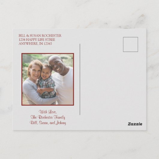 Peace Love Harmony Retro Kerstfeestdag Foto Briefkaart (Achterkant)