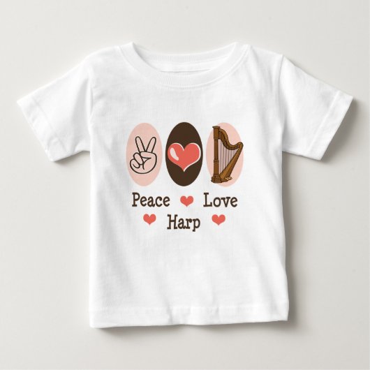 Peace Love Harp Baby T-shirt (Voorkant)