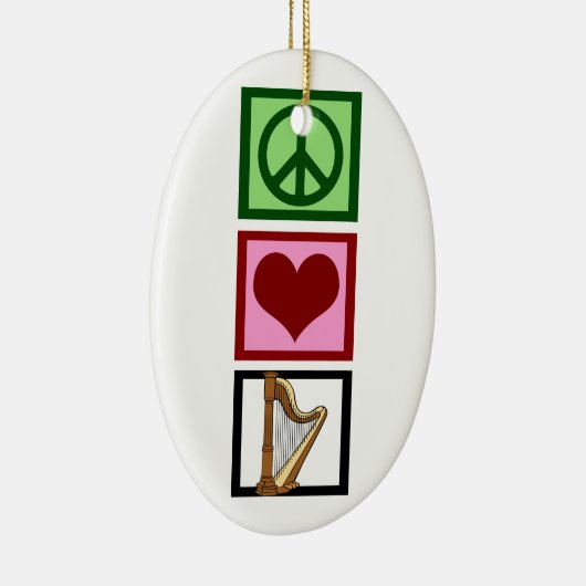 Peace Love Harp Keramisch Ornament (Rechts)