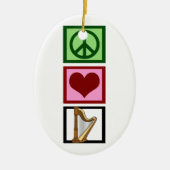 Peace Love Harp Keramisch Ornament (Voorkant)