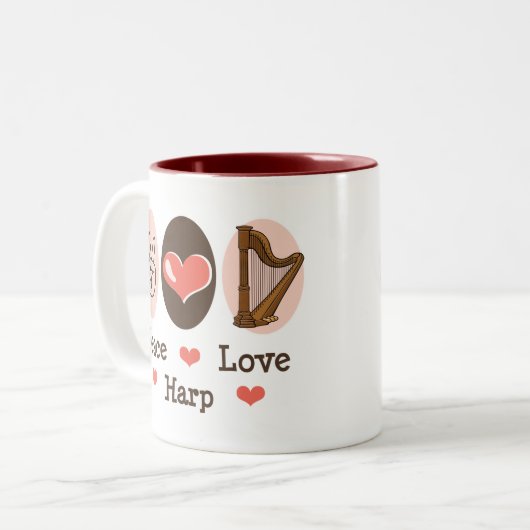 Peace Love Harp Mok (Voorkant links)