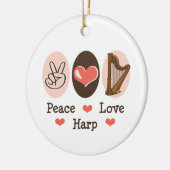 Peace Love Harp Ornament (Links)