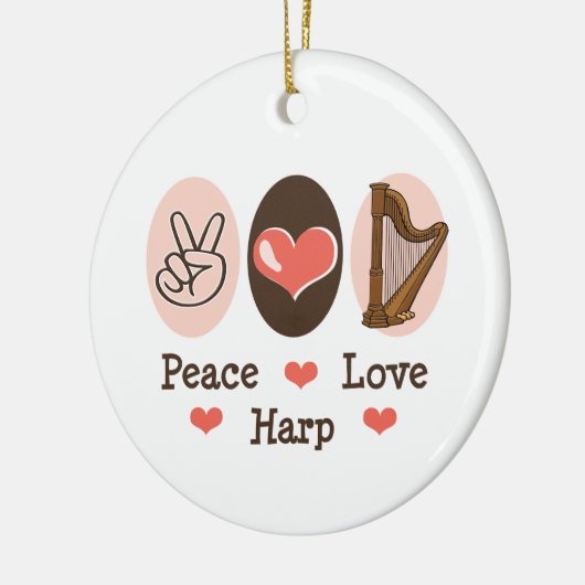 Peace Love Harp Ornament (Links)
