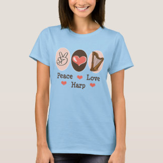 Peace Love Harp Ringer T-shirt