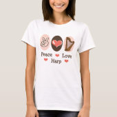 Peace Love Harp Ringer T-shirt (Voorkant)