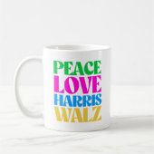 Peace Love Harris Walz Koffiemok (Links)