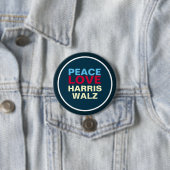 PEACE LOVE HARRIS WALZ Mod Ronde Button 7,6 Cm (In situ)